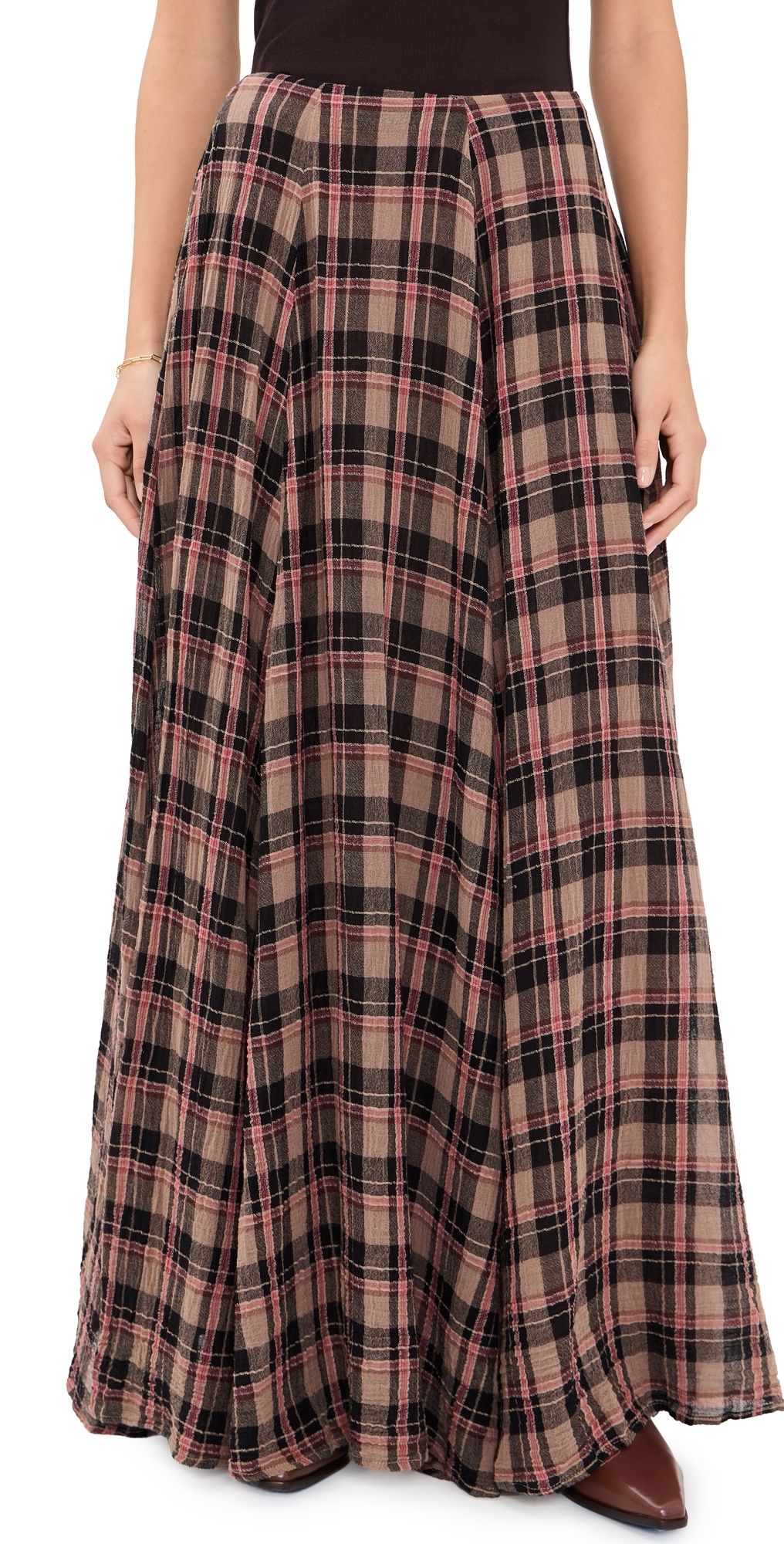 Free People Ives Maxi Skirt Chocolate Combo XS