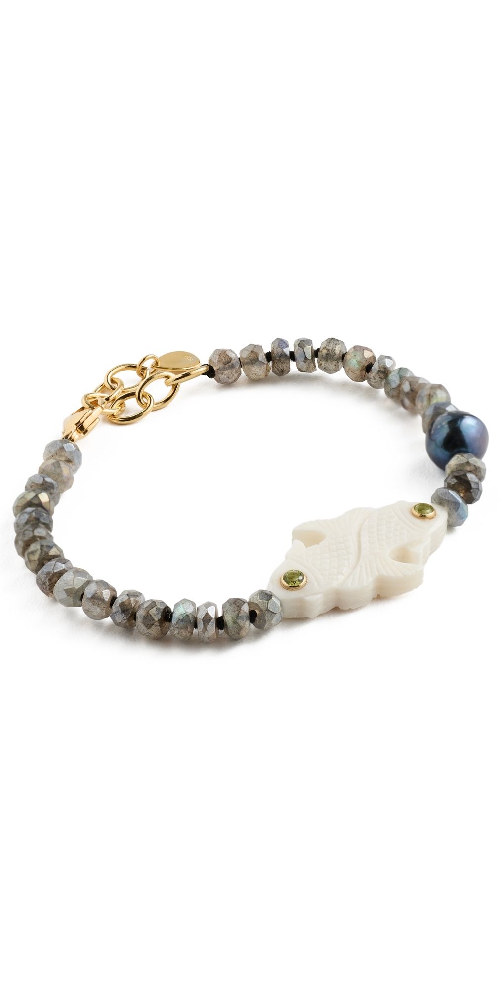 Chan Luu Carved Bone Fish Labradorite Bracelet Labradorite One Size
