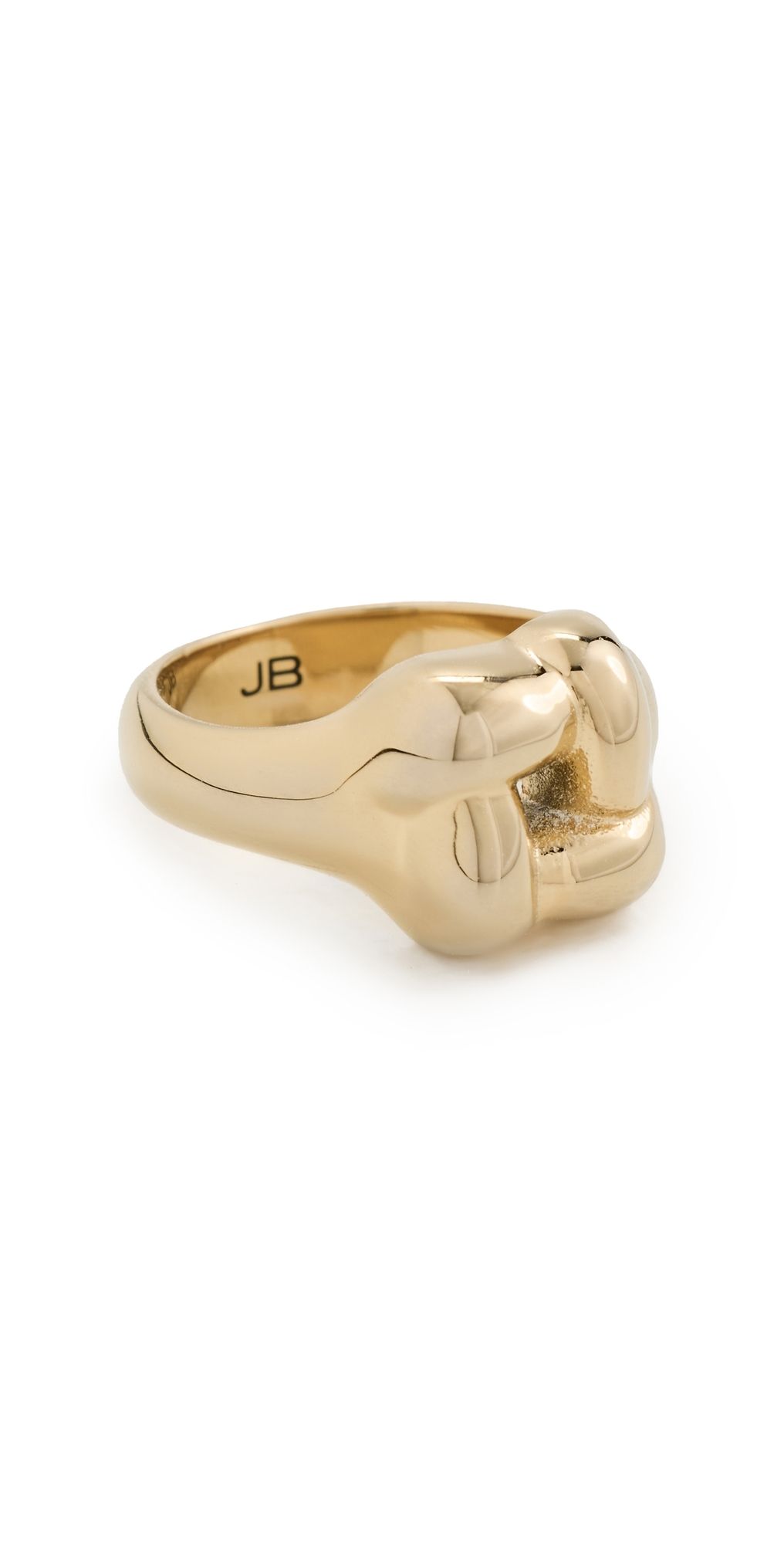 JENNY BIRD Woven Square Signet Ring High Polish Gold 5
