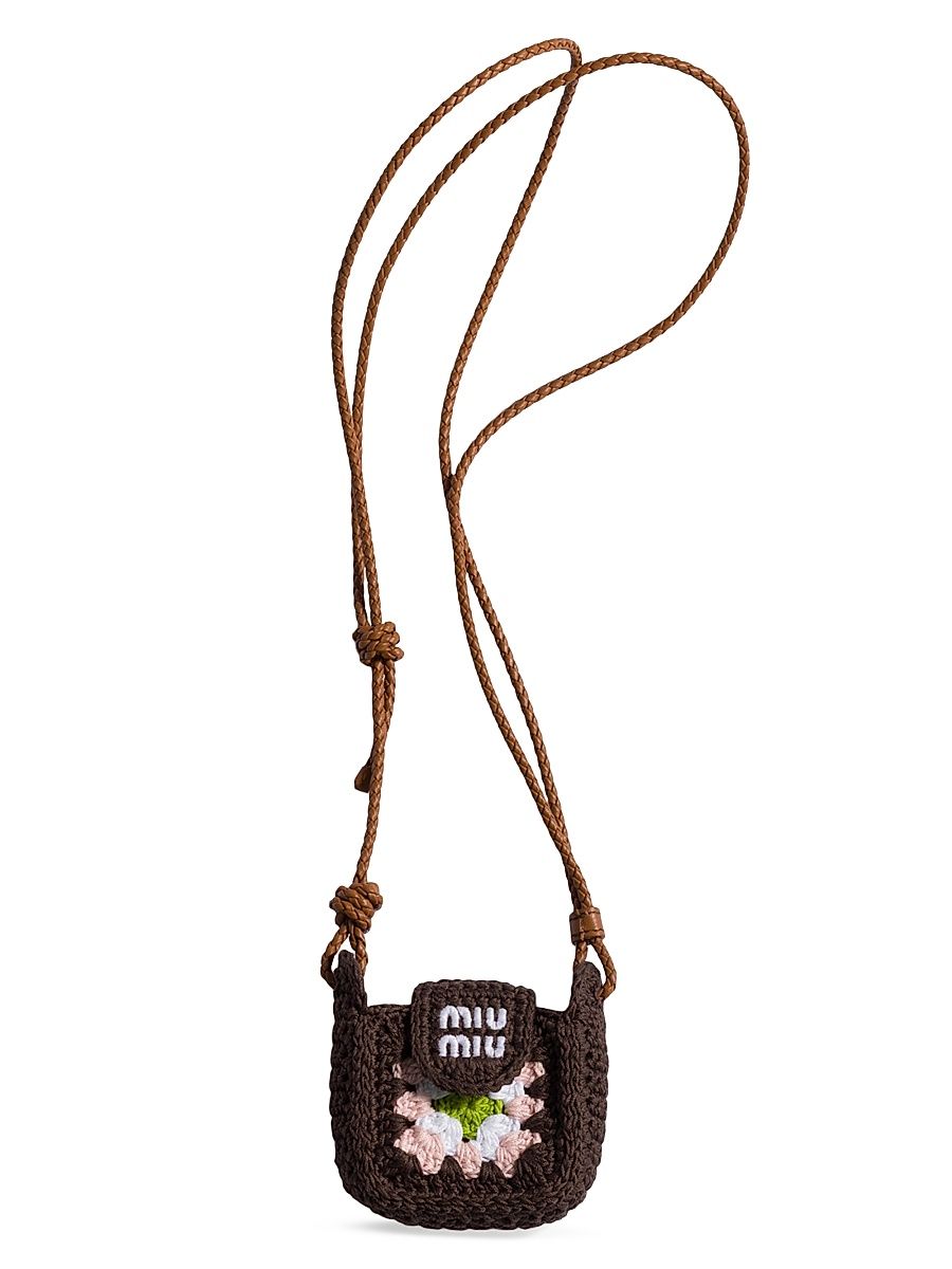 Women's Crochet Earbud Pouch - Brown