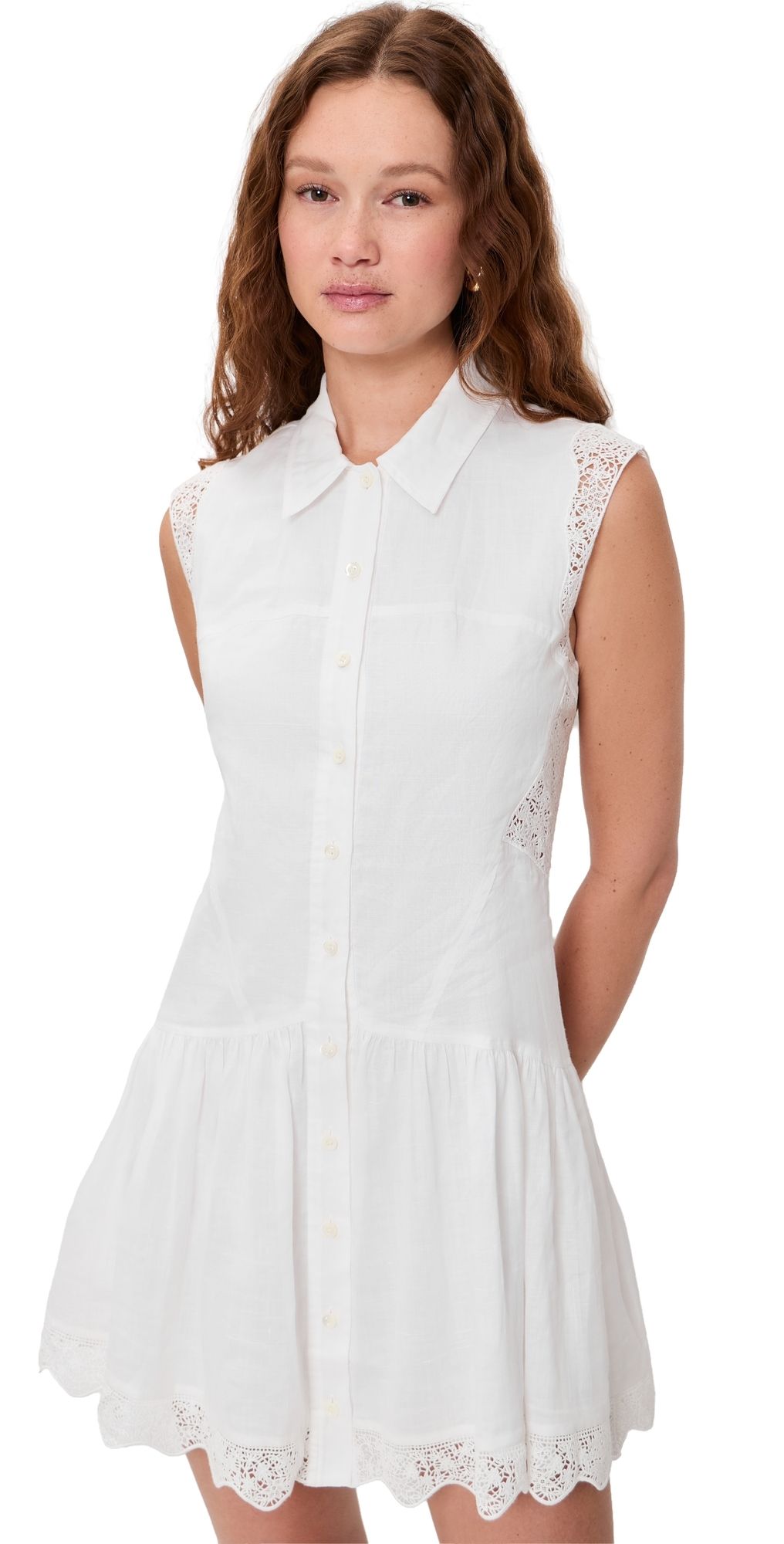 FRAME The Embroidered Day Dress White M