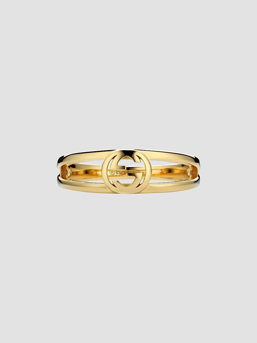 Gucci Women's Gucci Interlocking 18K Yellow Gold Split-Shank Logo Ring - Yellow Gold - Size 7.5