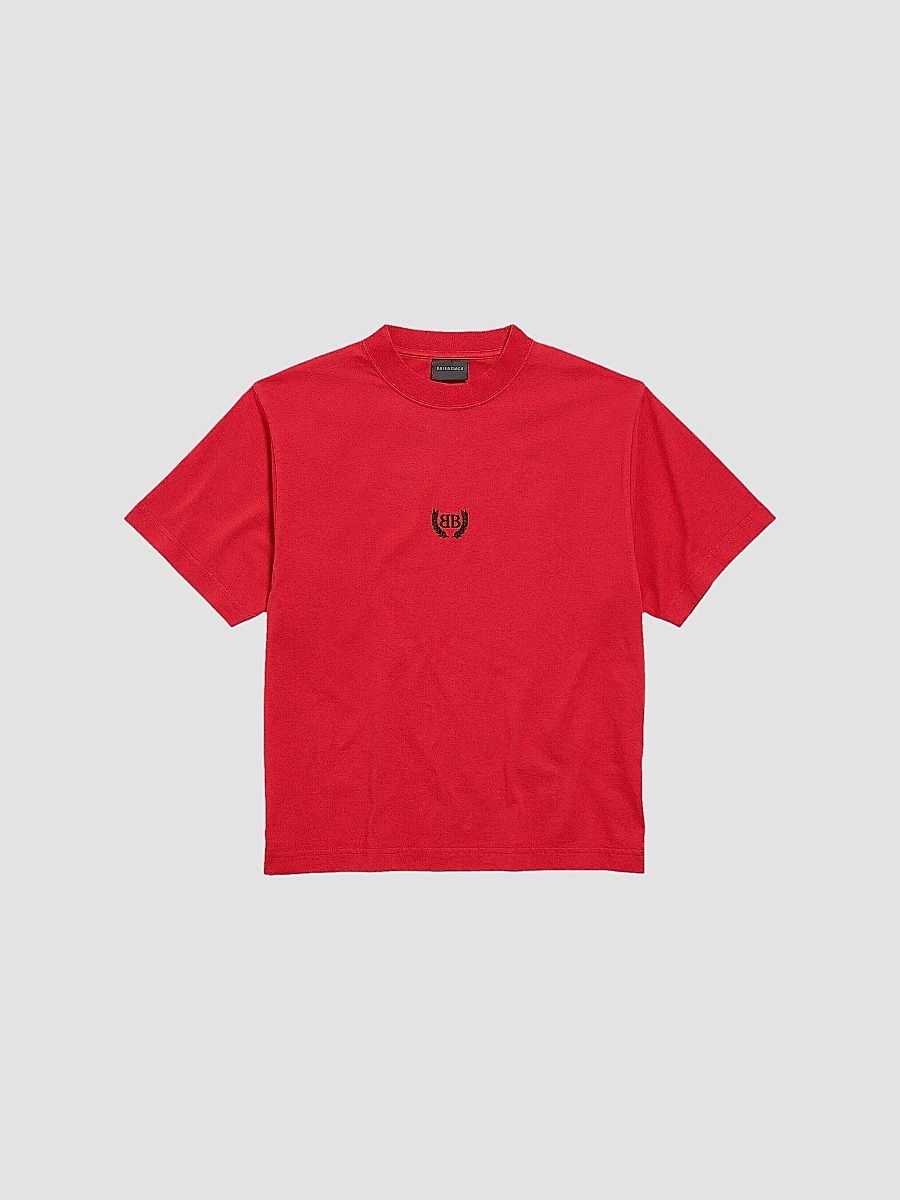 Balenciaga Women's Laurel Classic T-Shirt Medium Fit - Red Black - Size Large