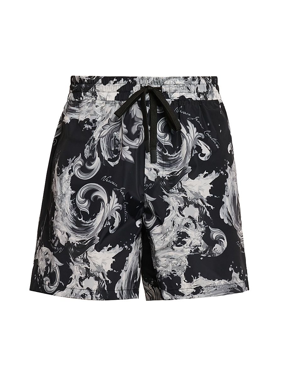 Men's Filigree Drawstring Shorts - Black Gold - Size 38