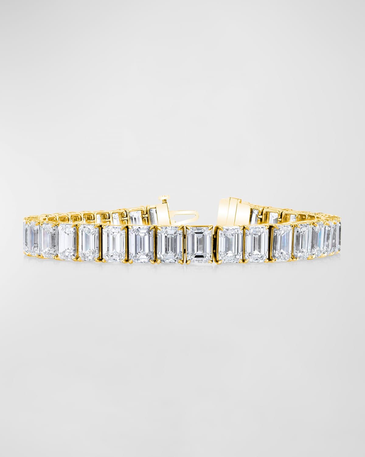 18K Gold North-South Prong-Set Diamond Tennis Bracelet, 34.00tcw, 7"L