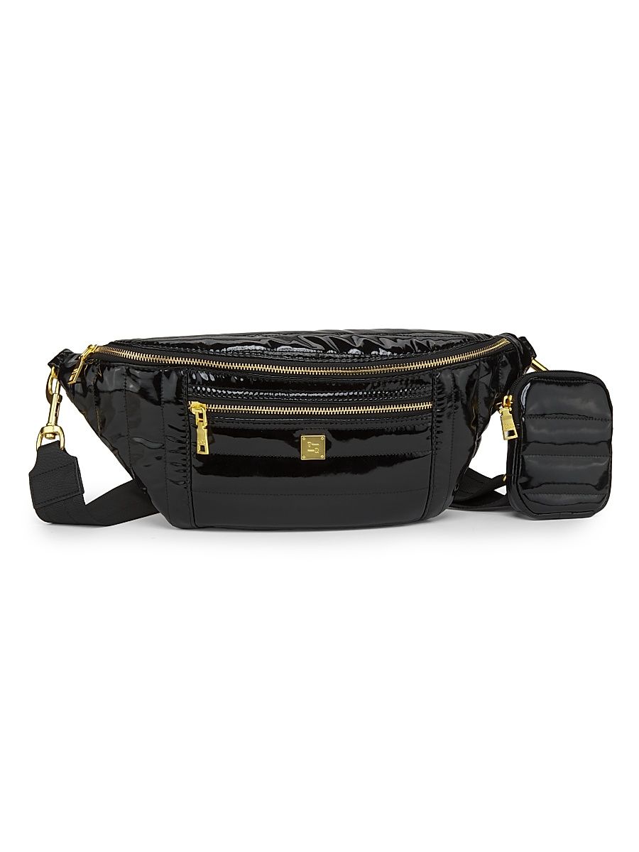 Women's Sister Quilted Sling Bag - Black Patent
