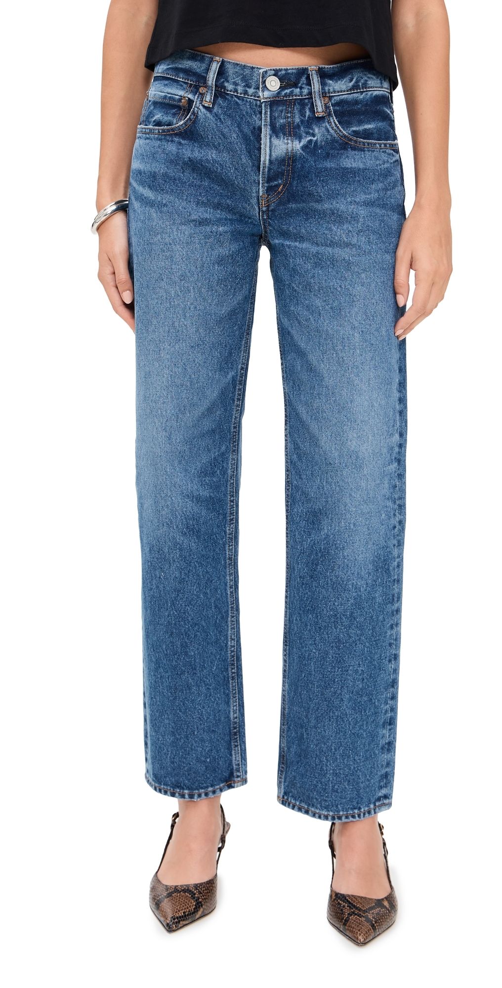 MOUSSY VINTAGE Philadelphia Straight Jeans Blue 28