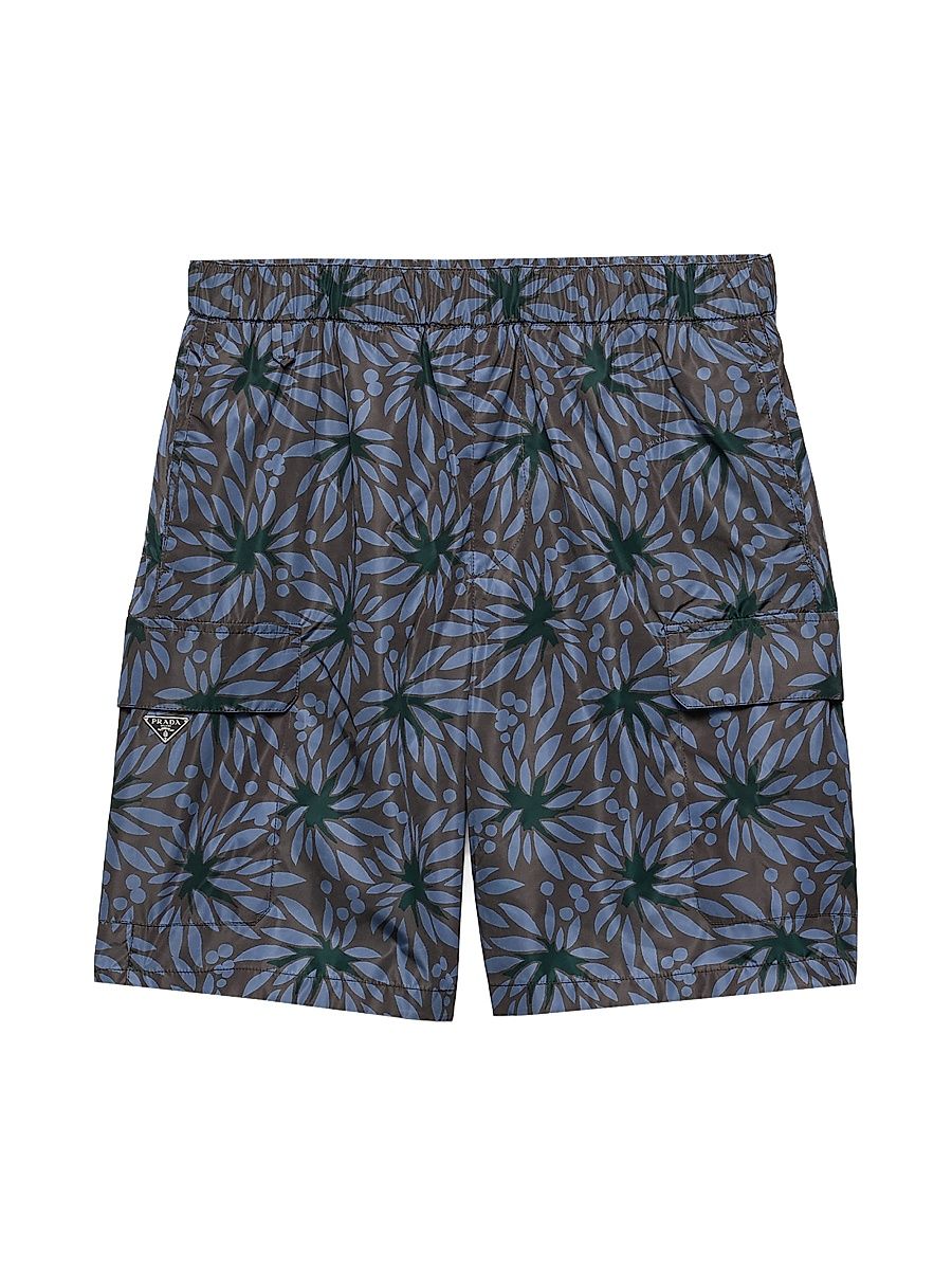 Men's Printed Re-Nylon Swim Trunks - Grey - Size 32