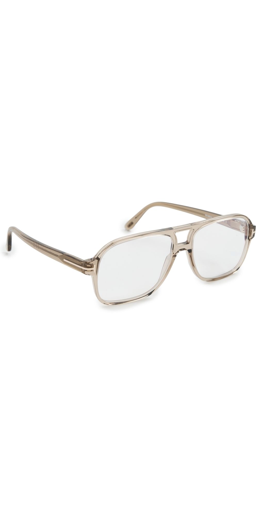 Tom Ford Aviator Glasses Shiny Transp Oyster One Size