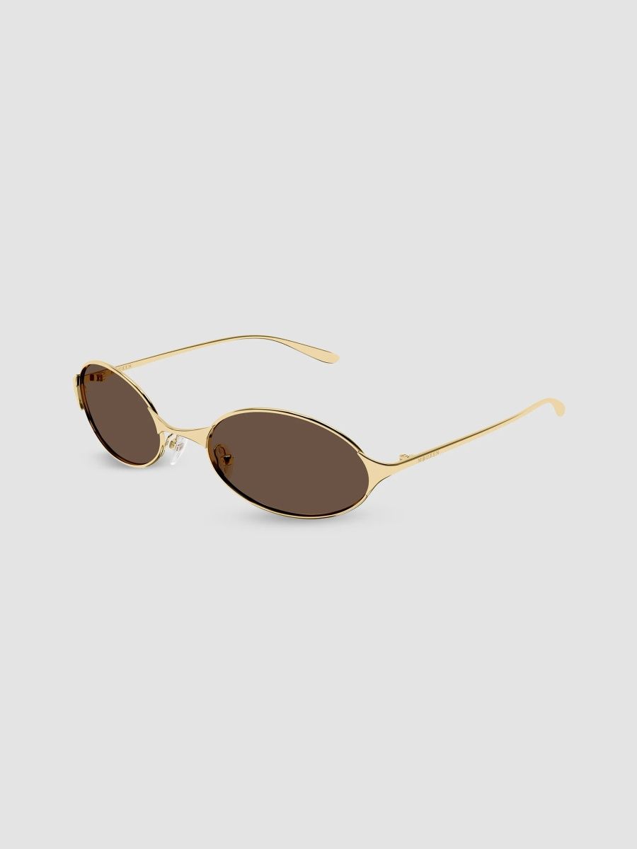McQueen Women's Logo 55MM Neo Oval Metal Sunglasses - Gold