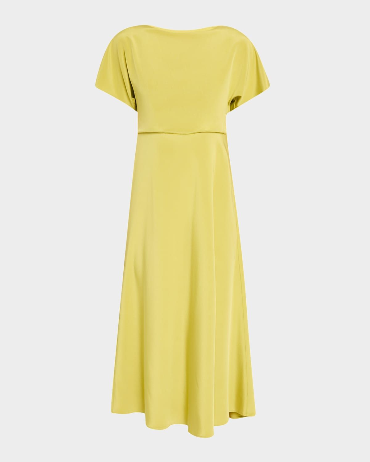 Solid Satin Midi Dress