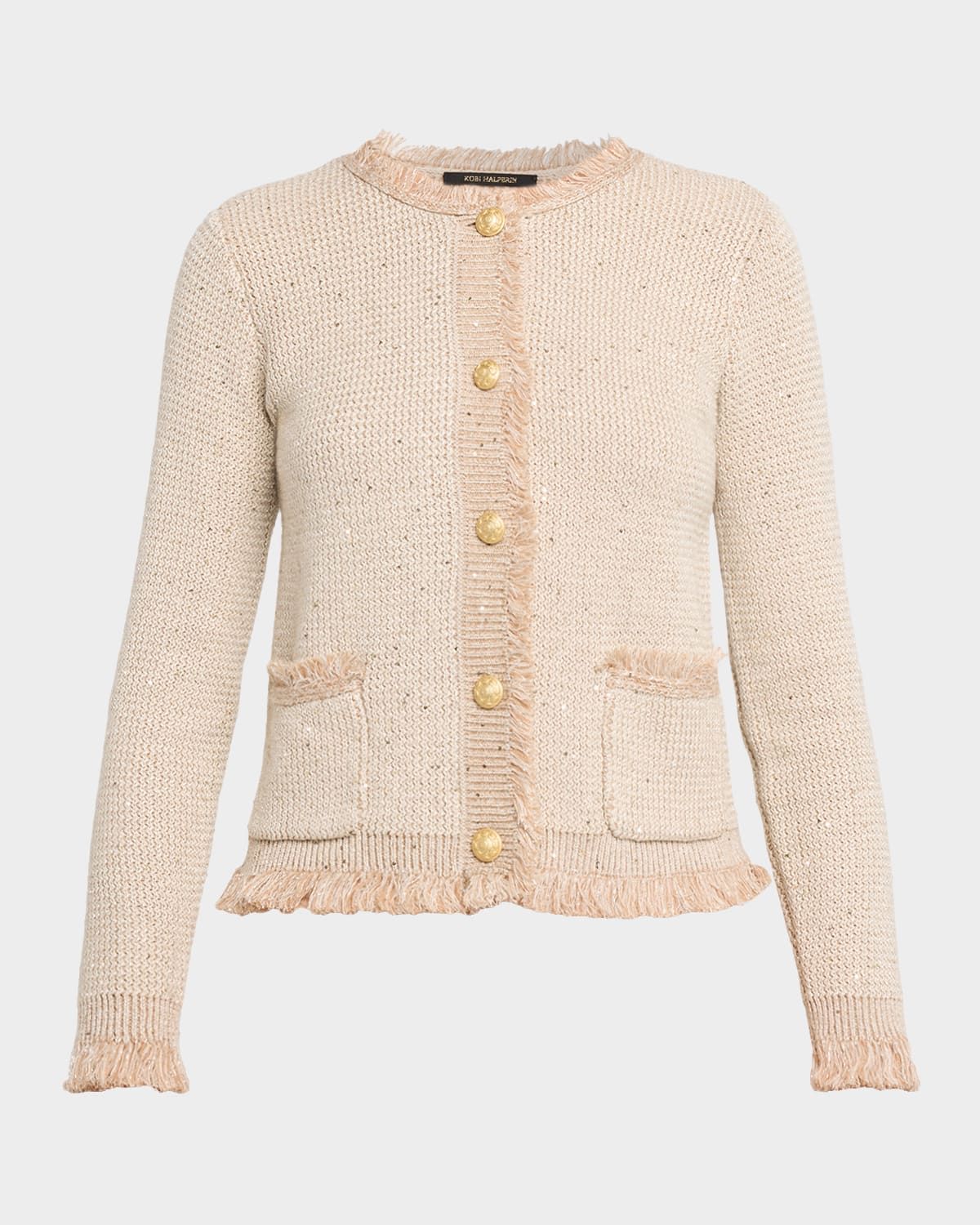 Kailey Fringe-Trim Sequin Knit Sweater