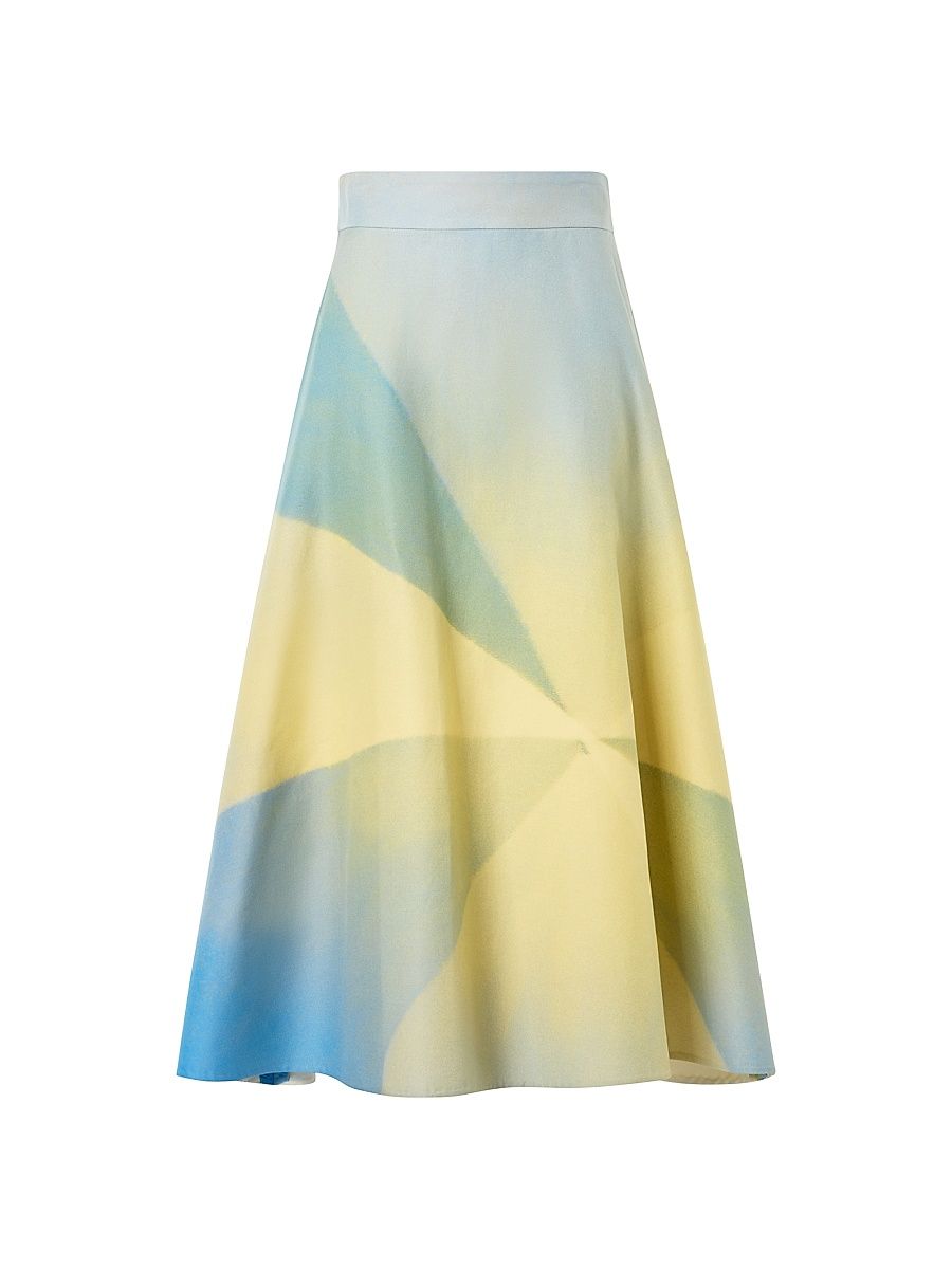 Women's Sunbeam Print Cotton Midi-Skirt - Size 2