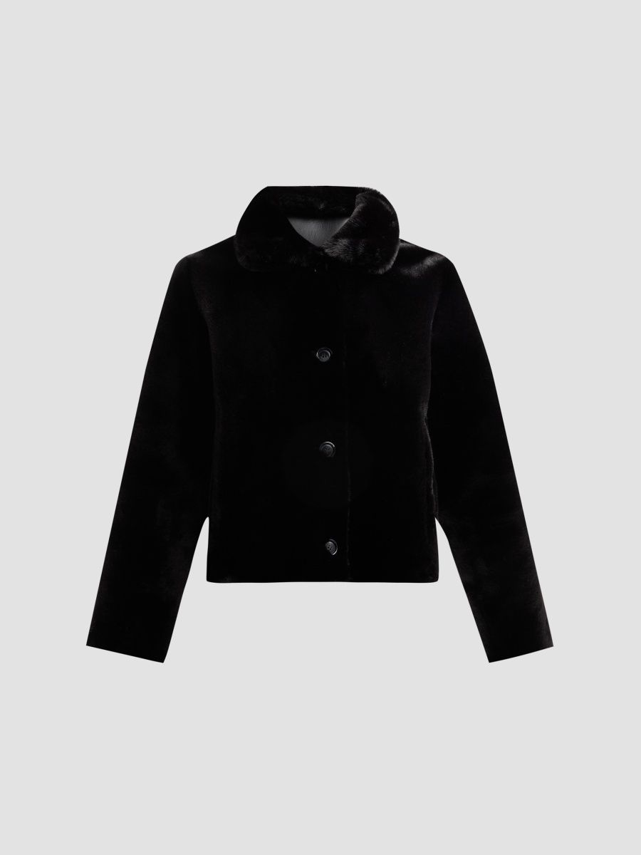 Generation Love Women's Delphine Reversible Faux Fur Jacket - Black - Size XS