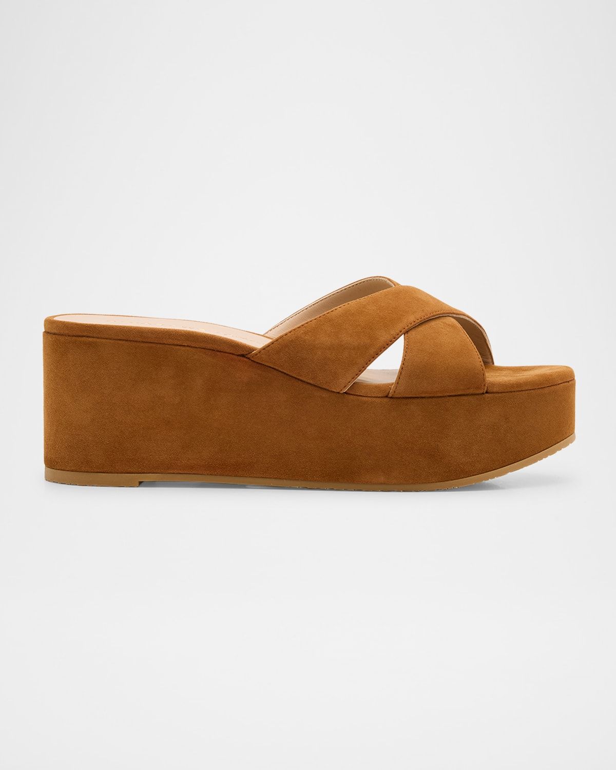 Dayna Suede Crisscross Wedge Sandals