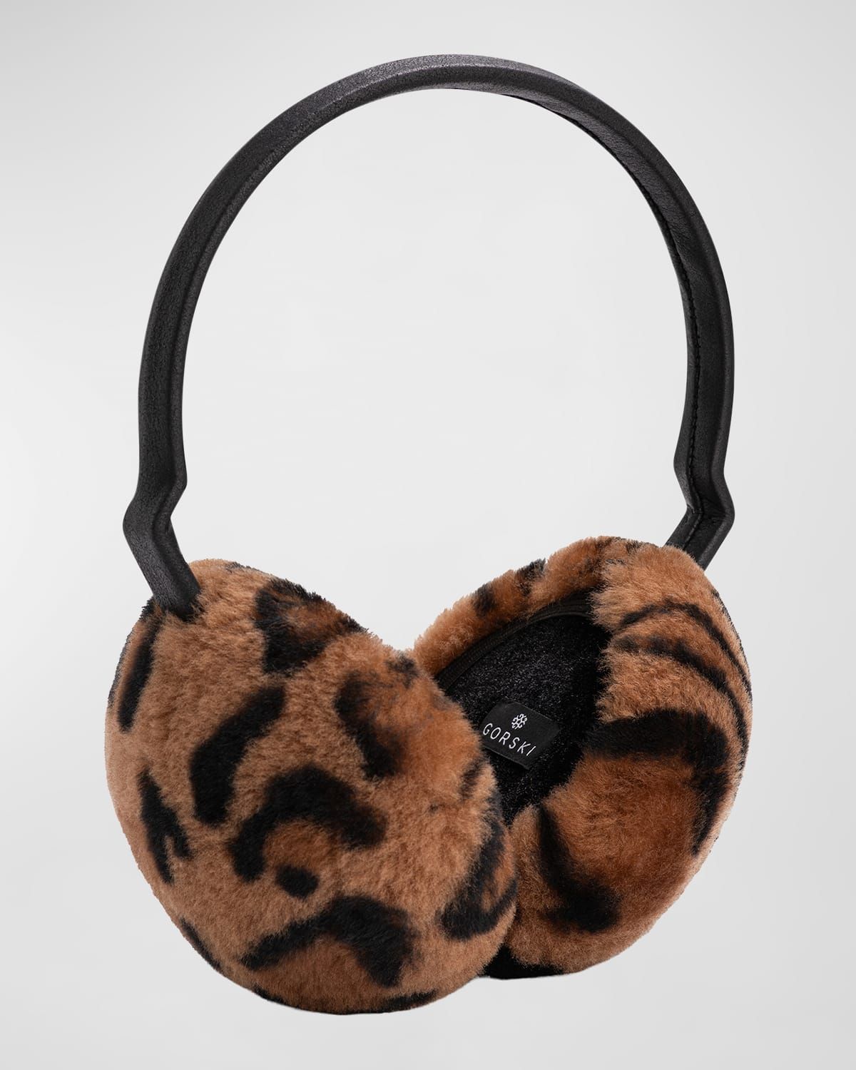 Leopard Lamb Shearling Fur Earmuffs
