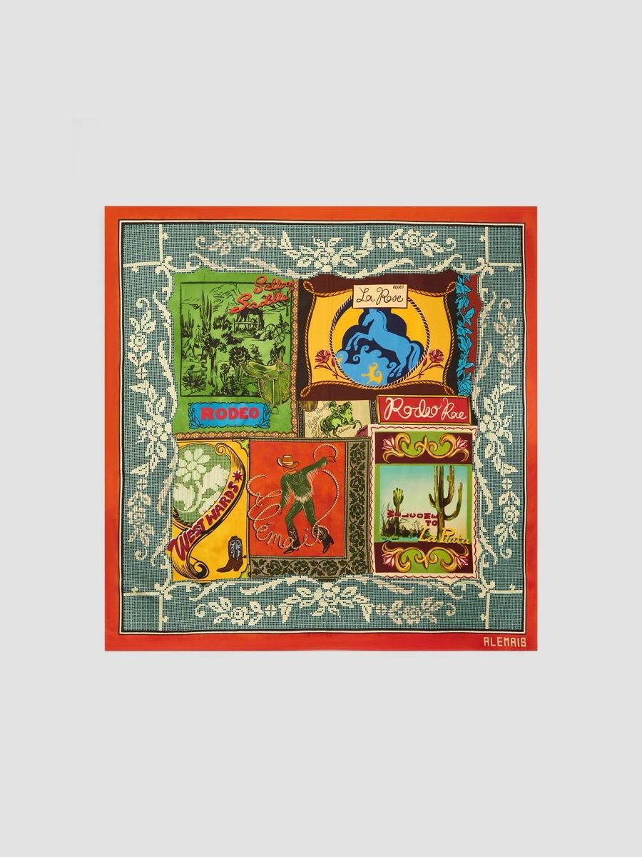 Women's Ace Printed Silk Scarf - Multi
