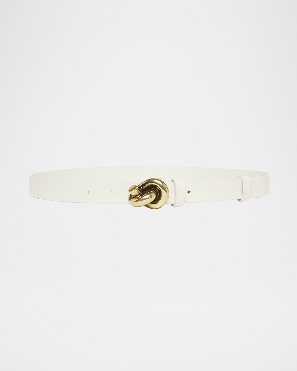 Brass Knot Skinny Leather Belt