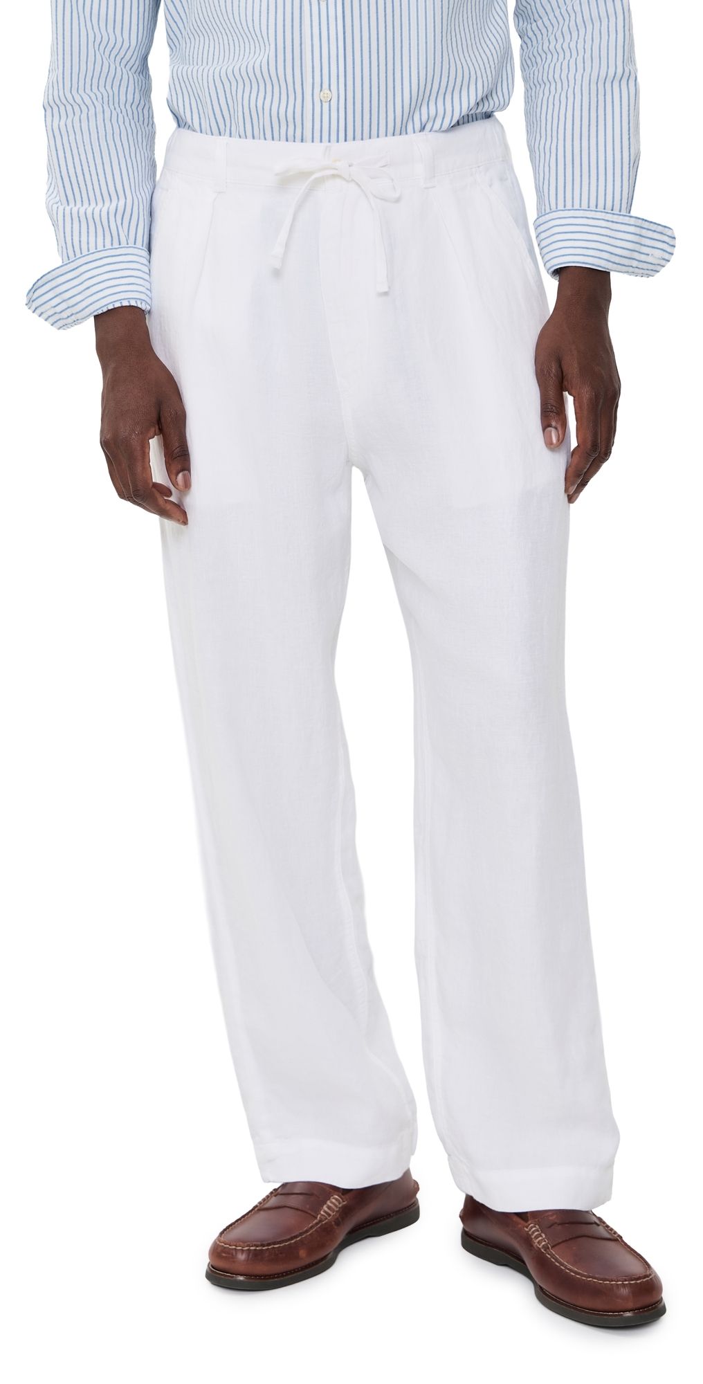 Polo Ralph Lauren Original Label Linen Pleated Relaxed Pants Ceramic White XXL