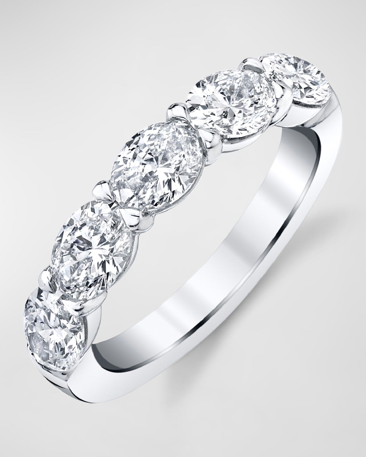 Large Halfway Band with Horizontal Set Oval Diamonds, 1.80ct