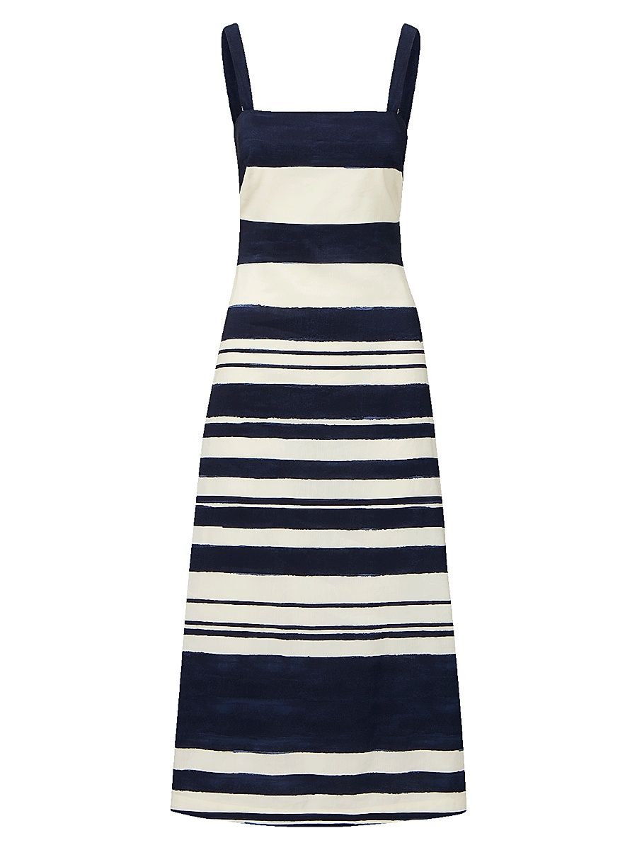 Women's Ella Striped Midi-Dress - Navy Dove - Size 16