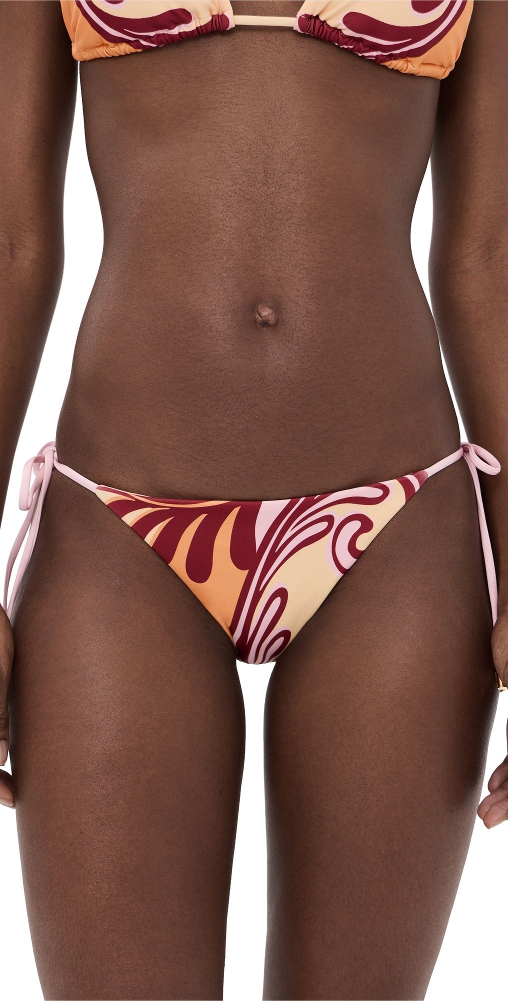 FARM Rio Arabesc Soft Yellow Tie Side Bikini Bottoms Arabesc Soft Yellow XS