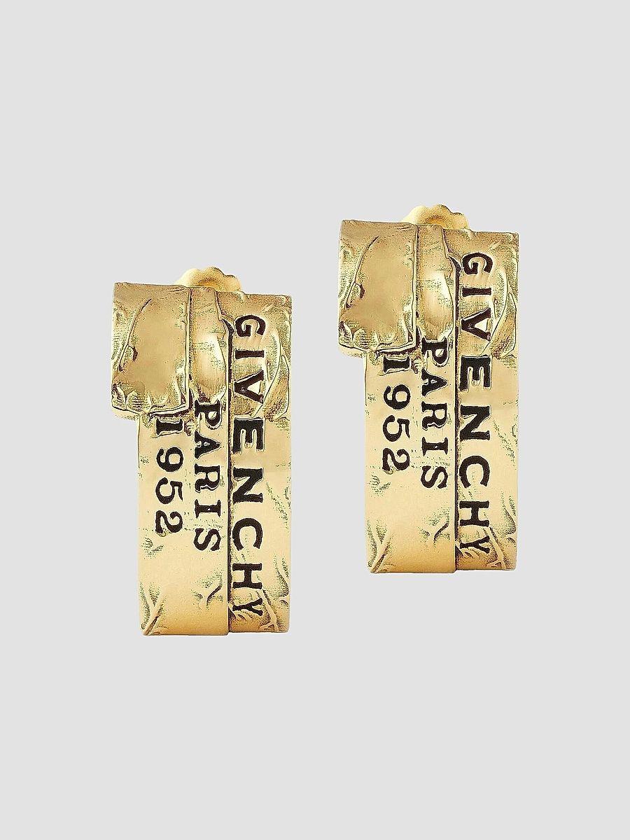 Givenchy Women's Tape Earrings in Metal and Enamel - Antic Golden
