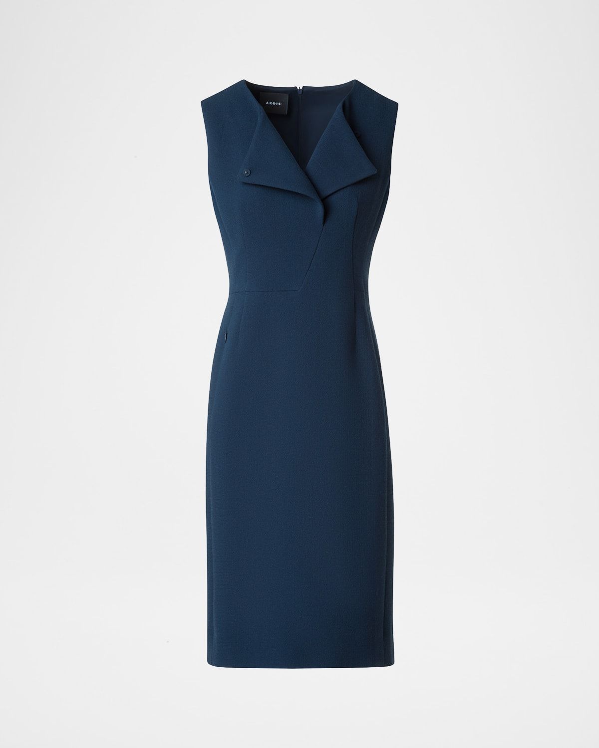 Double-Face Wool Crepe Sheath Dress