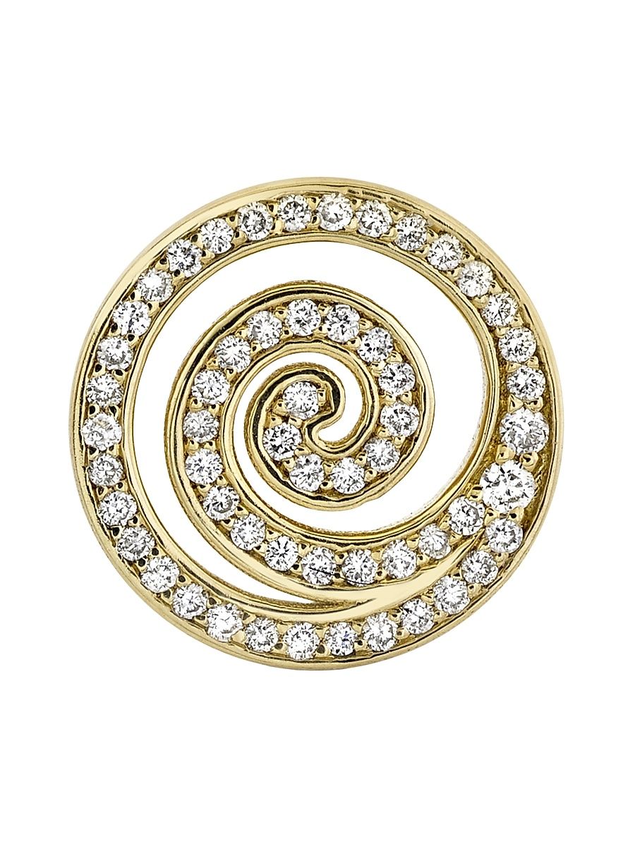Women's Under The Sea Spiral 14K Yellow Gold & 0.18 TCW Diamond Stud Earring - Yellow Gold