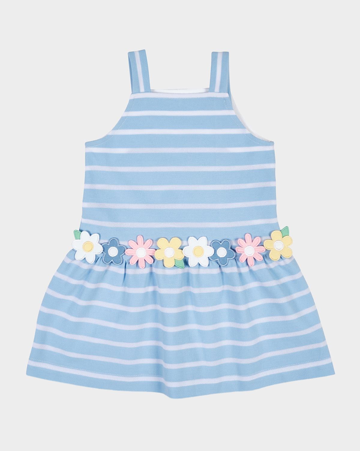 Girl & apos;s Multicolor Flowers Stripe Knit Dress, Size 12M-8