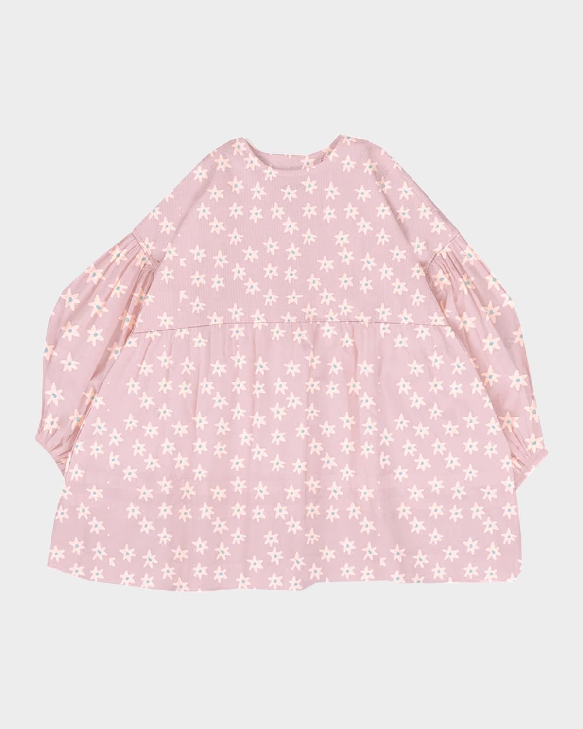 Girl & apos;s Long-Sleeve Stars Flowers Dress, Size 6M-36M