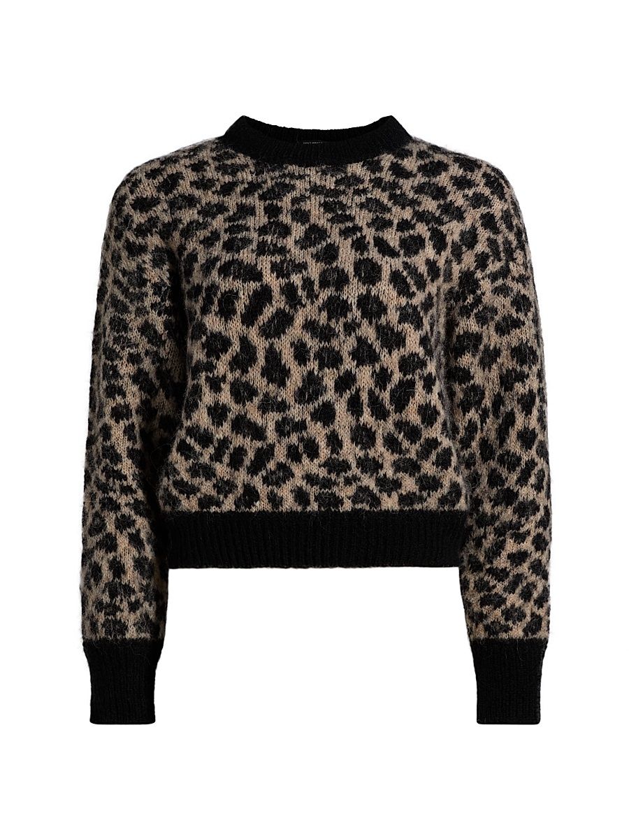 Women's Itsy Leopard Print Crop Sweater - Spotted At The Front Row - Size XL