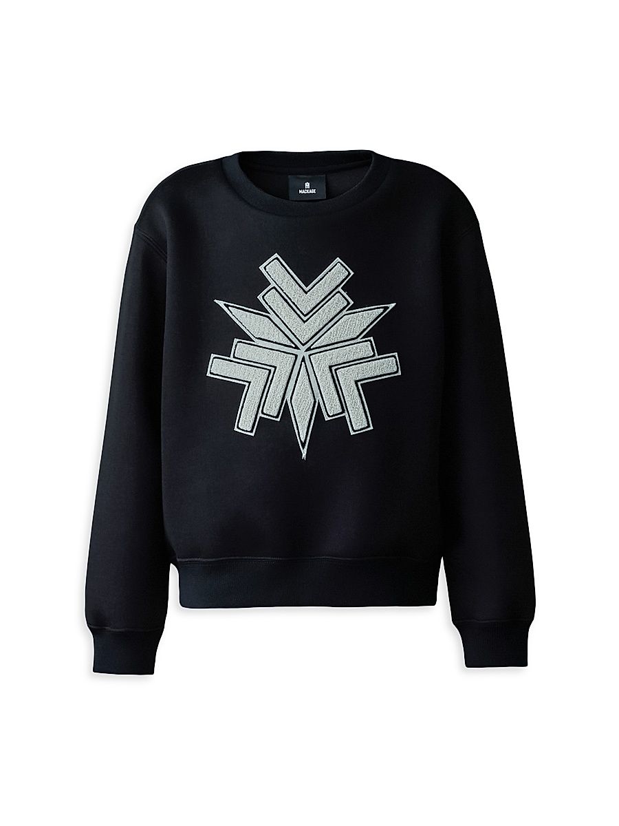 Little Kid's & Kid's Sawyer Double-Face Snowflake Sweatshirt - Black - Size 8