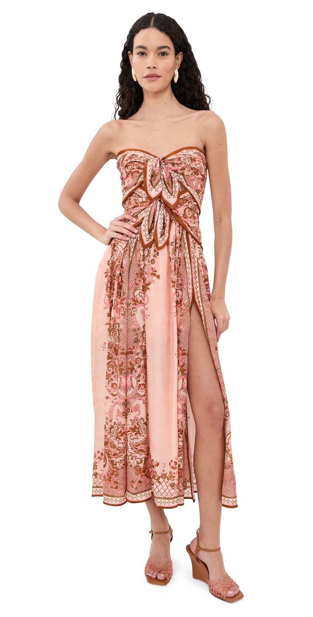 Zimmermann Aster Silk Scarf Dress Pink Paisley Floral 4