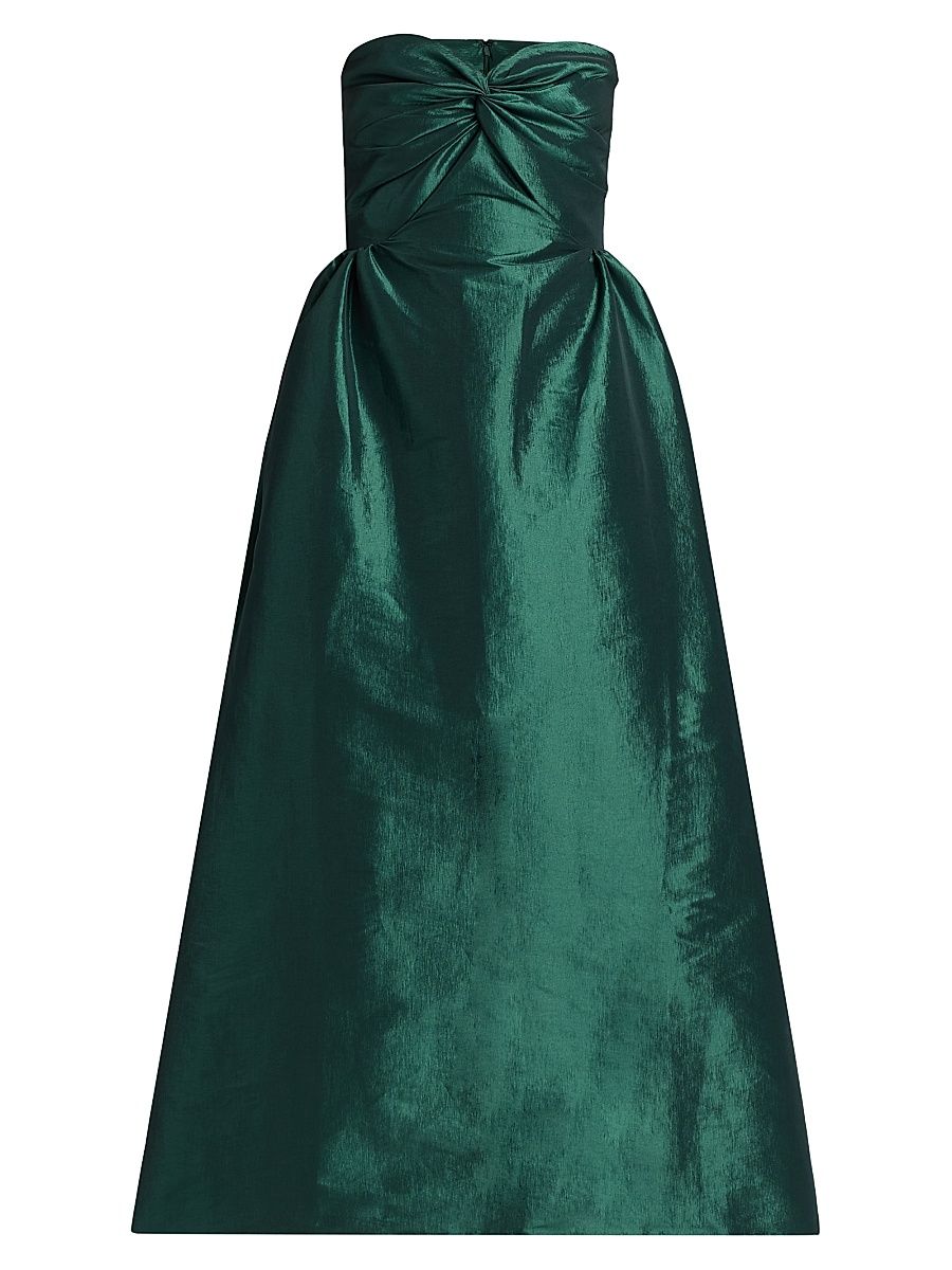 Women's Rose Taffeta Strapless Midi-Dress - Pine - Size 2