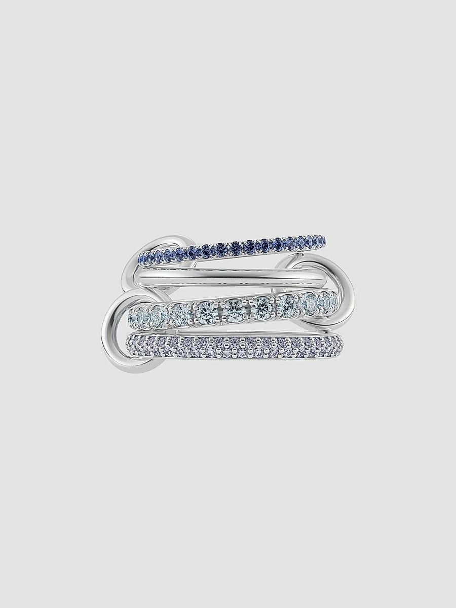 Spinelli Kilcollin Women's Iris Sapphire Aquamarine & Tanzanite Ring - Silver - Size 7.5
