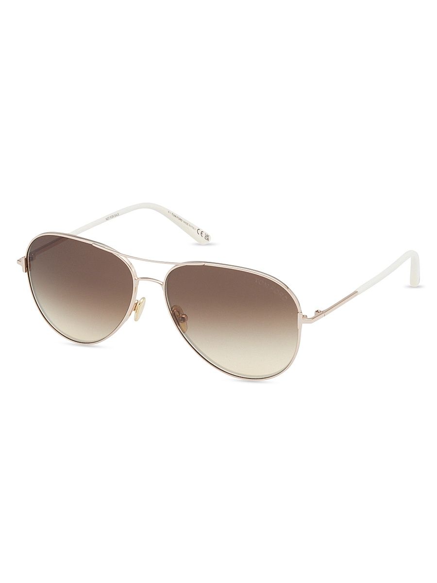 Women's Clark 59MM Pilot Sunglasses - Rose Gold Grey
