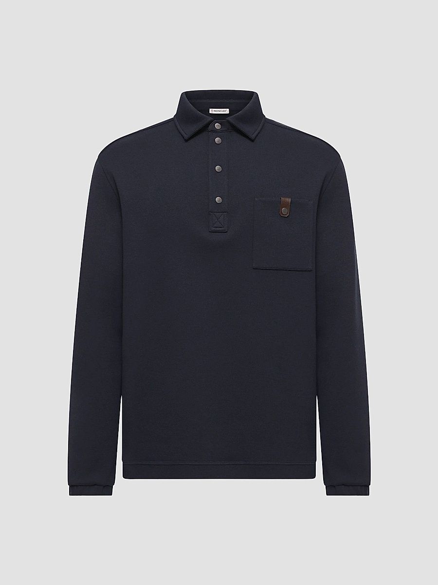 Men's Long-Sleeved Polo Shirt - Navy Blue - Size XXXL