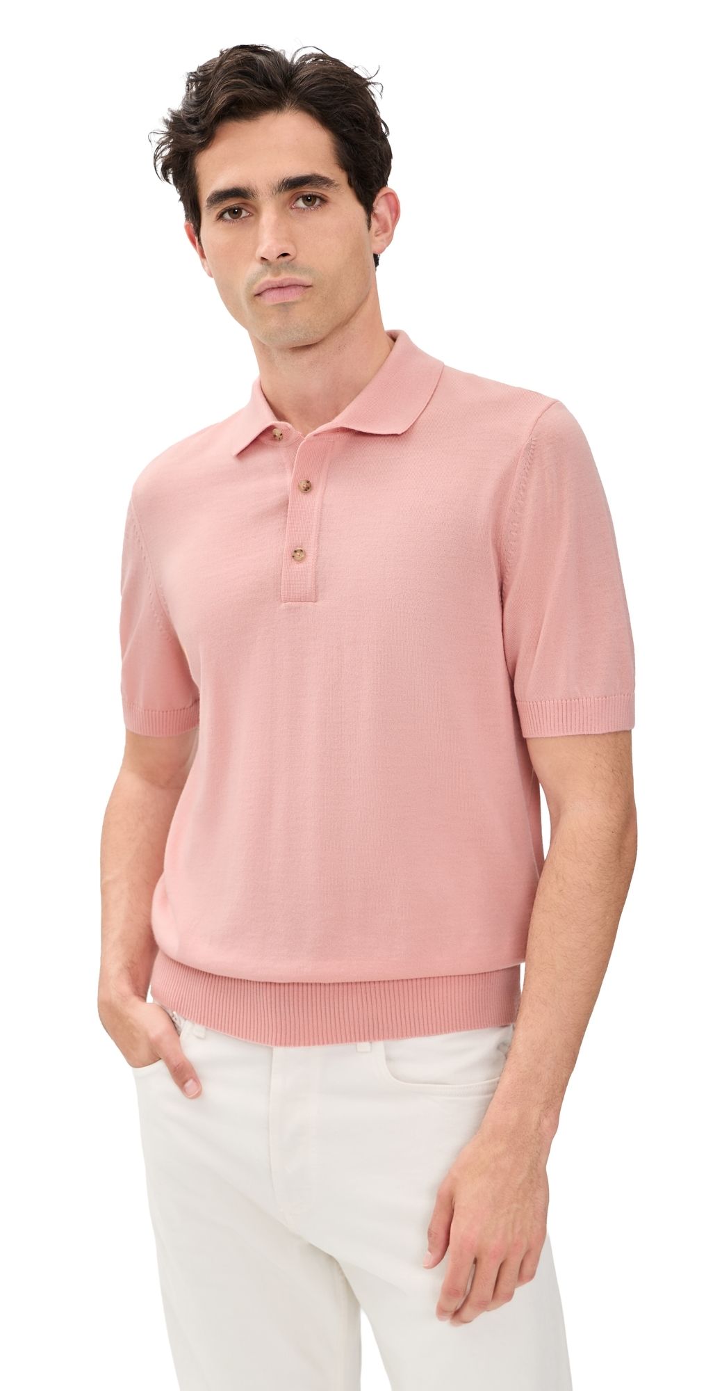 BOSS Nolano Knit Polo Rose Tan Pink XL