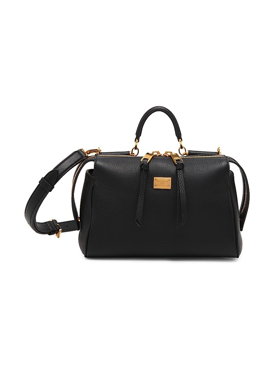 Women's Vittoria Leather Top Handle Bag - Nero