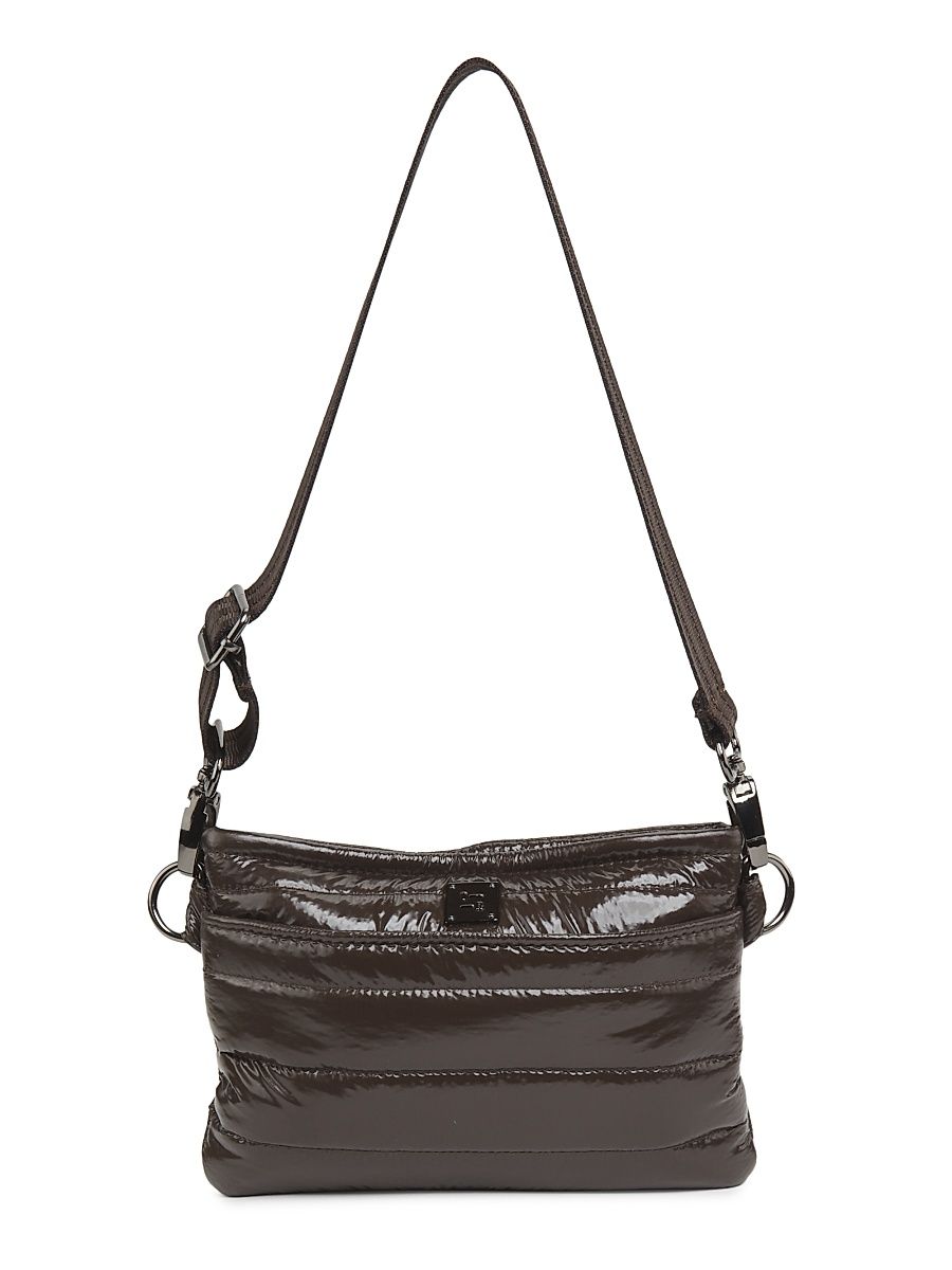Women's Quilted Crossbody Belt Bag - Glossy Chocolate