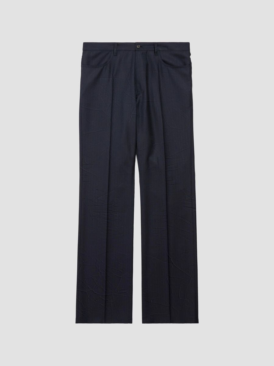 Balenciaga Men's Straight Tailored Pants - Dark Navy - Size 34