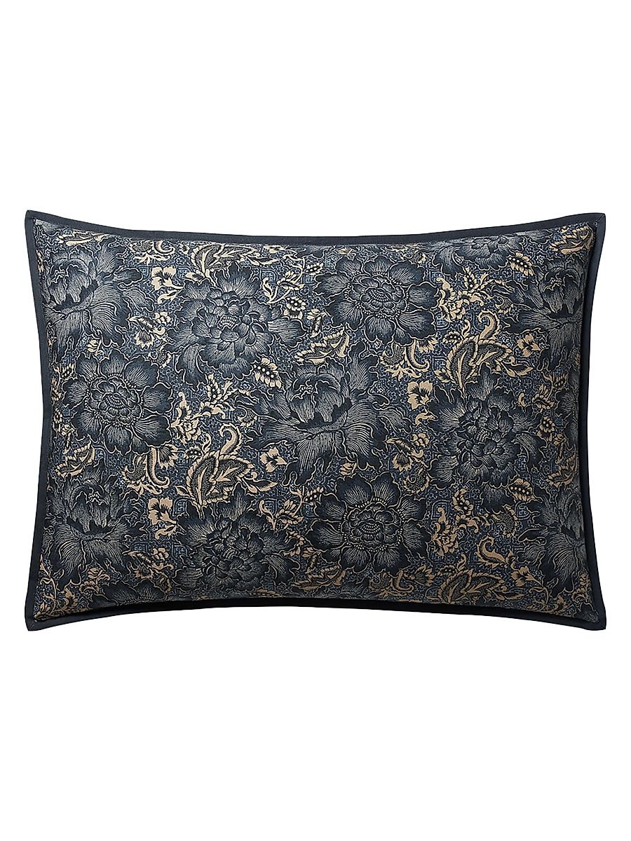 Keaton Floral Cotton King Sham - Indigo - Size King