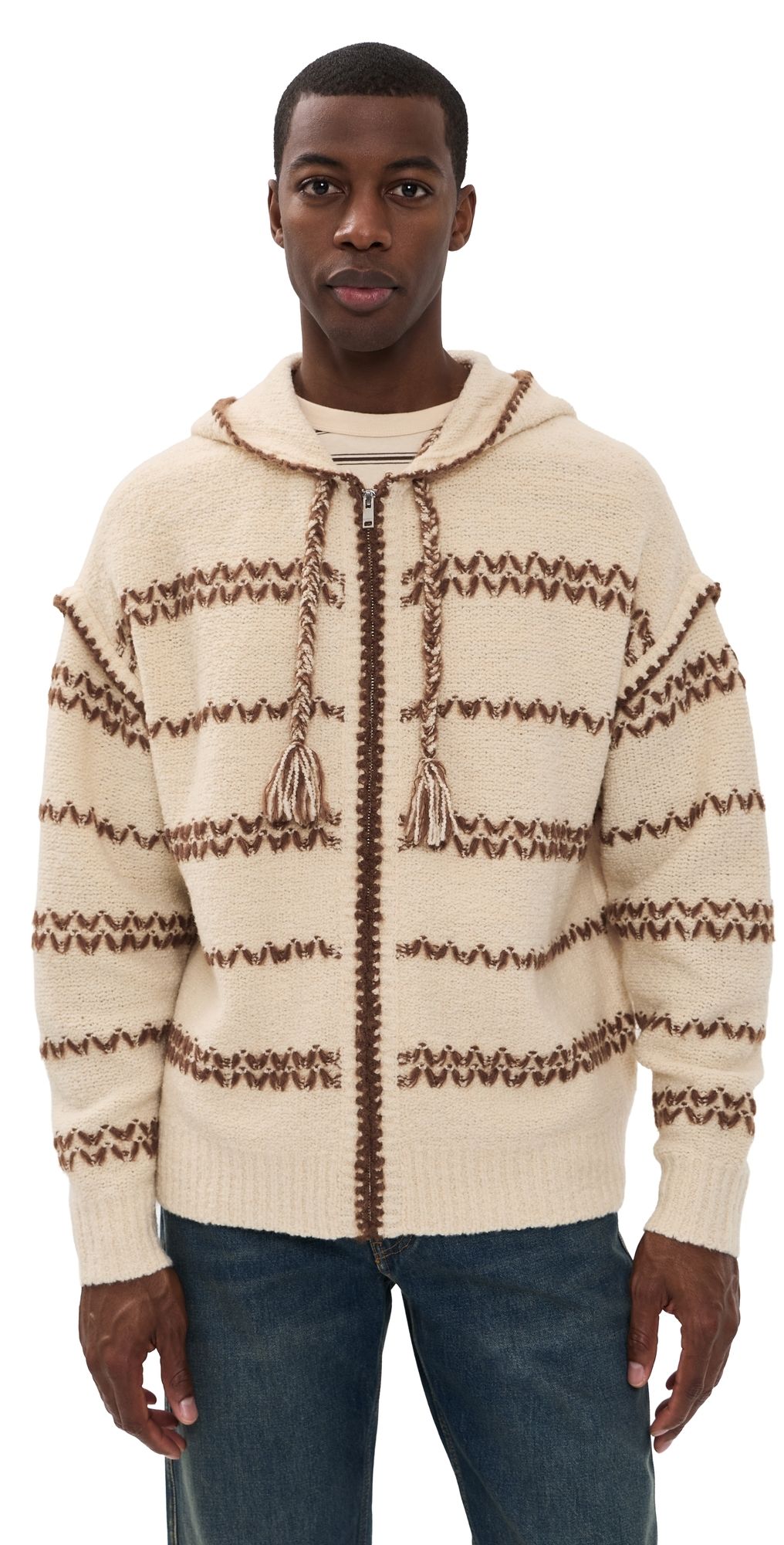 Isabel Marant Rolian Zip Sweater ECRU/BRONZE L