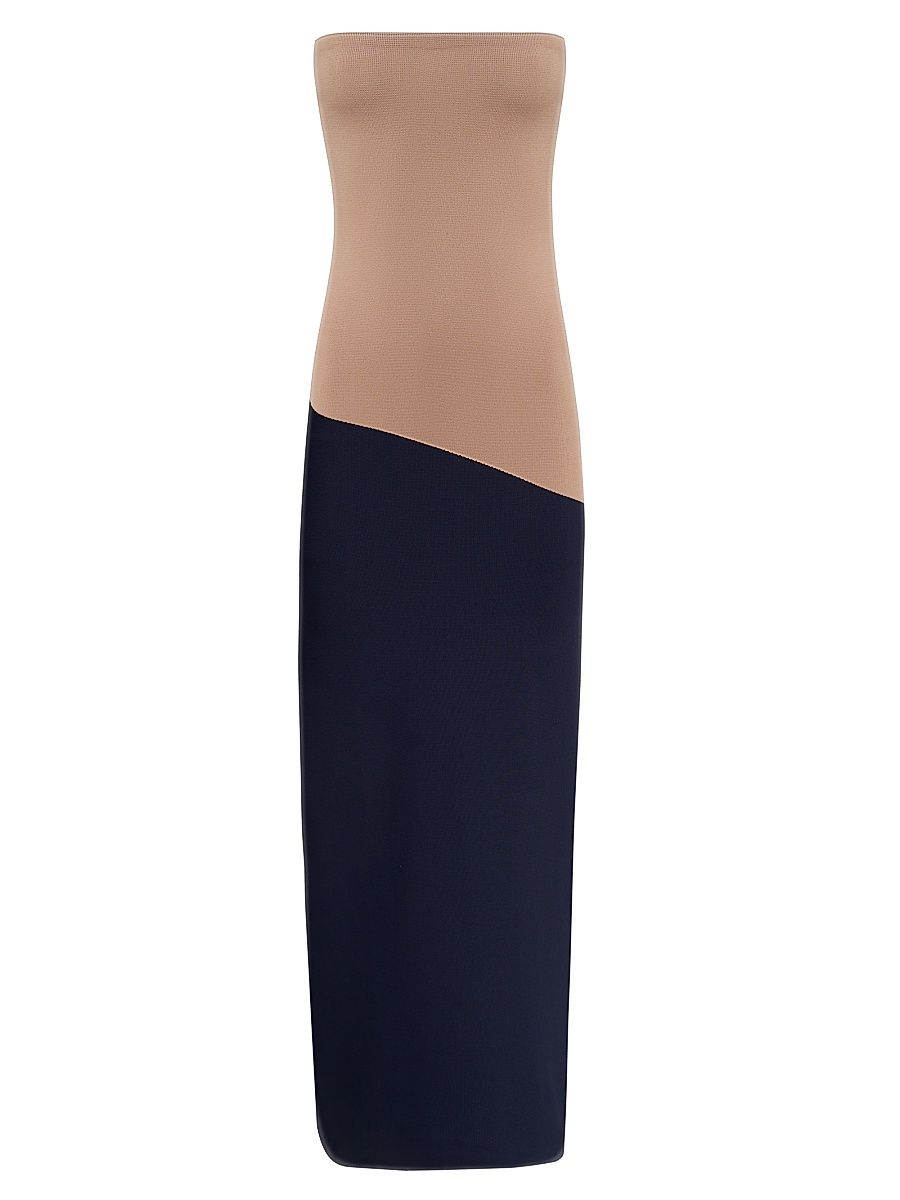 Women's Liliana Knit Maxi Dress - Camel Navy - Size Large