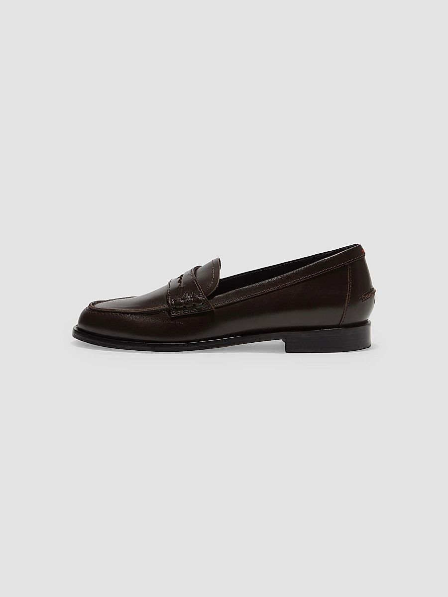 Aeyde Women's 25MM Leather Penny Loafers - Moka - Size 8.5