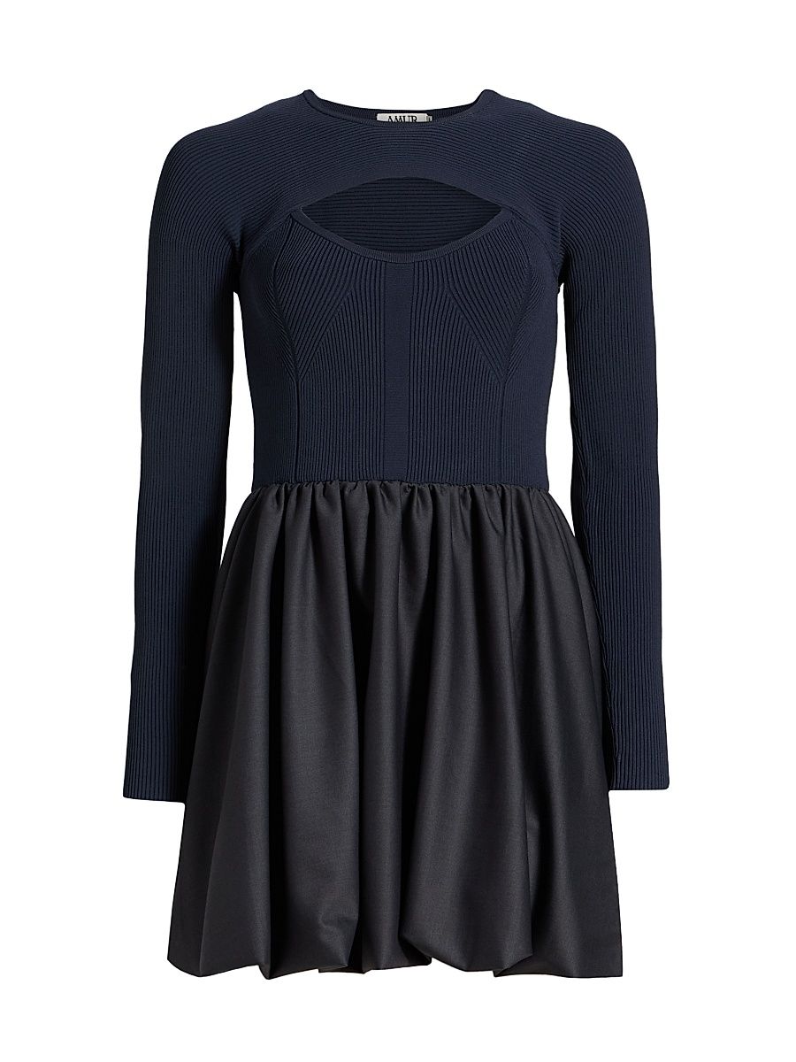 Women's Madelyn Fit & Flare Minidress - Dark Suitable Grey - Size XL