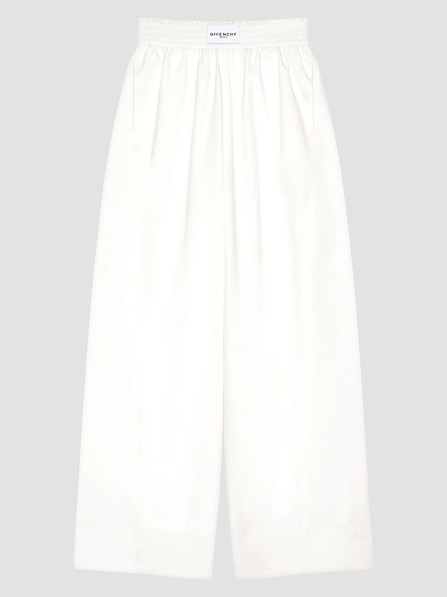 Givenchy Women's Cocoon Elastic-Waist Pants in Cotton - Ivory - Size 12