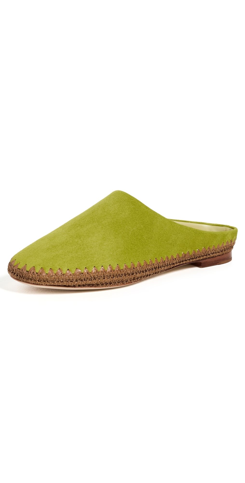 SIMONMILLER Riad Slippers Moss Green/Natural 39