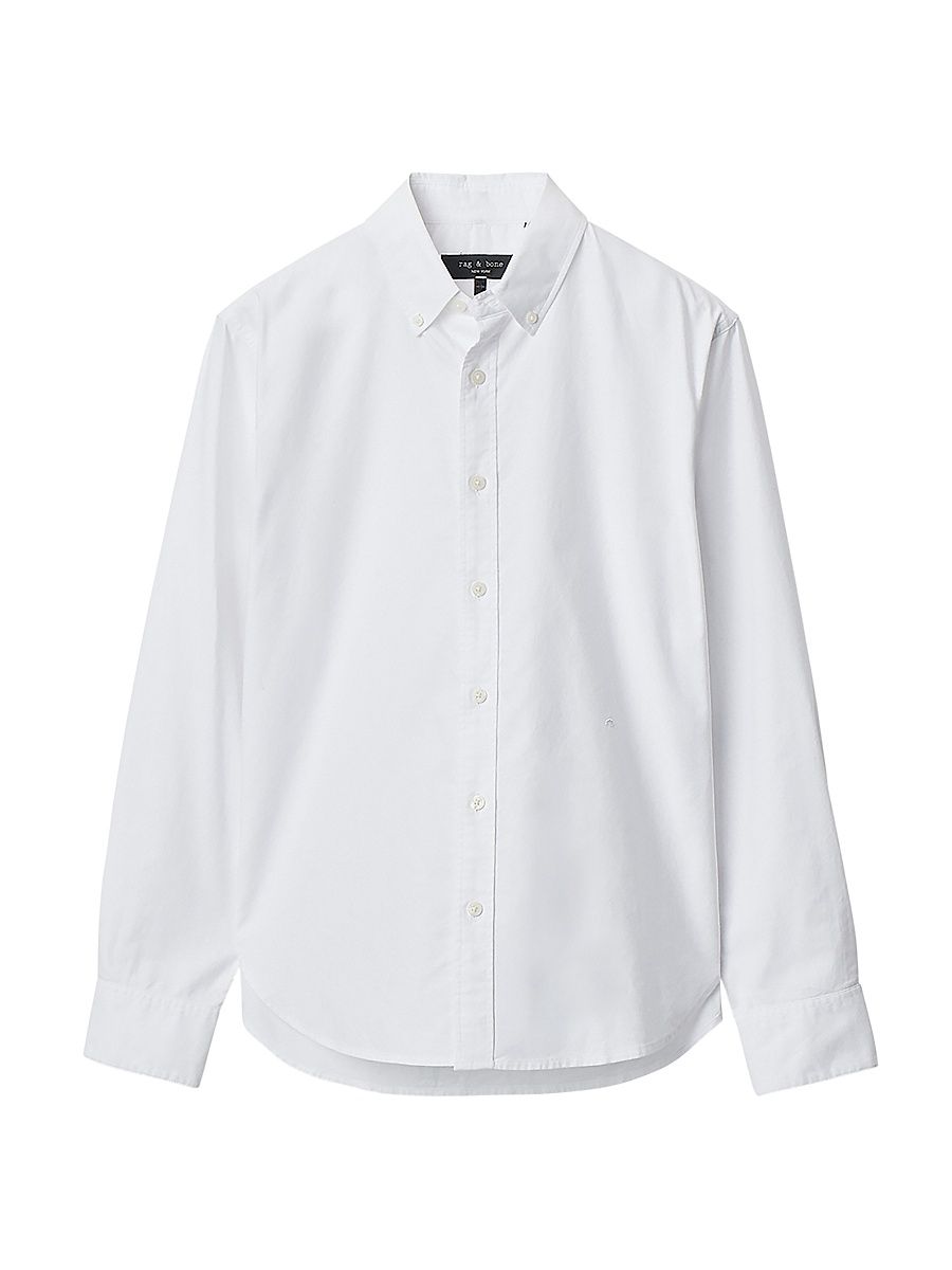 Men's Oxford Cotton Button-Down Shirt - White - Size XXL